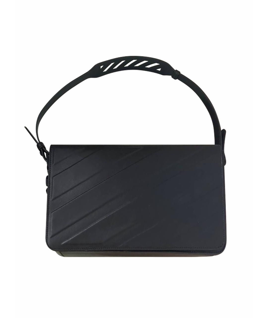 OFF-WHITE Черная кожаная сумка через плечо, фото 1