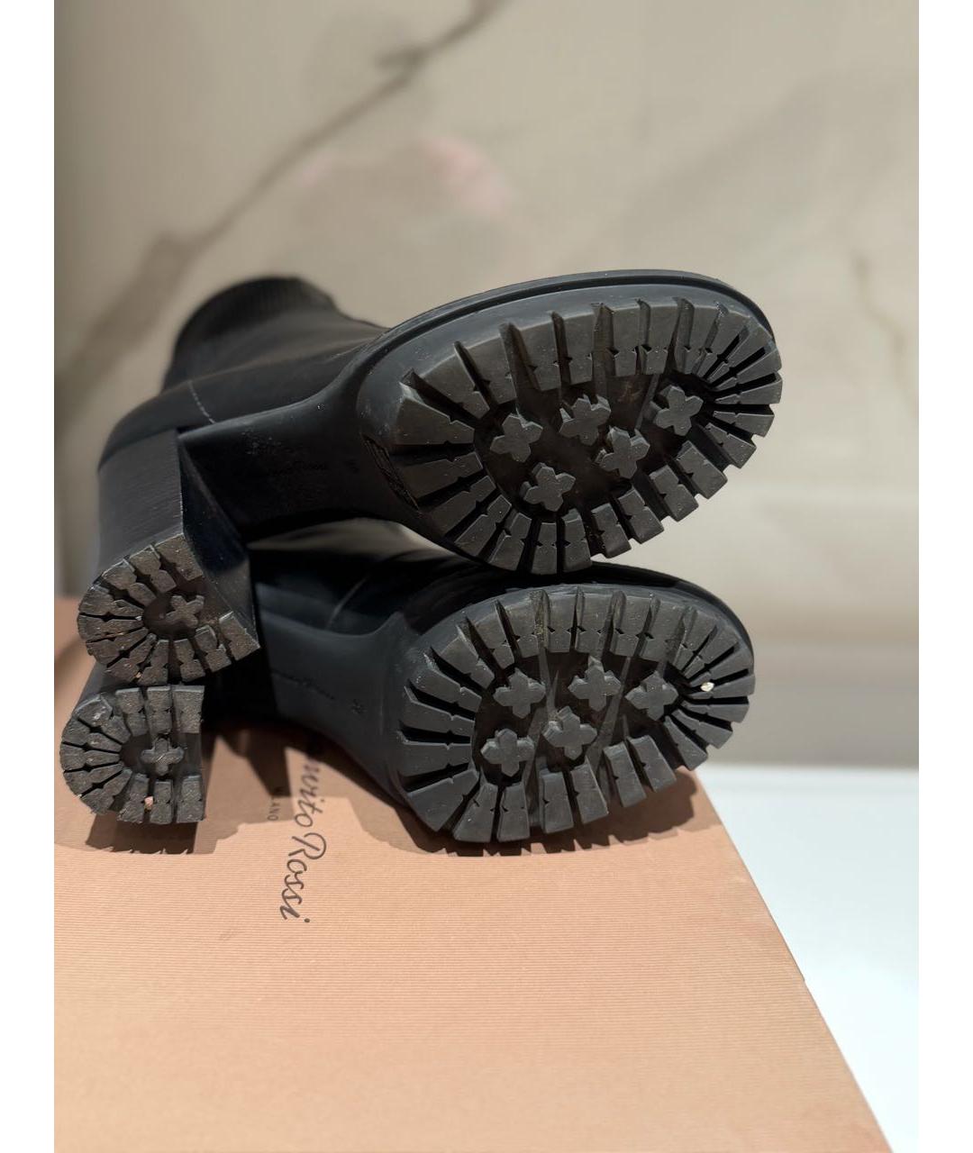 GIANVITO ROSSI Черные кожаные ботильоны, фото 5