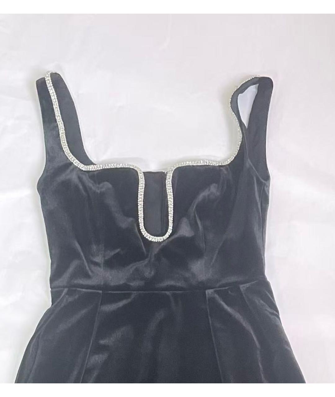SELF-PORTRAIT Черное велюровое коктейльное платье, фото 6