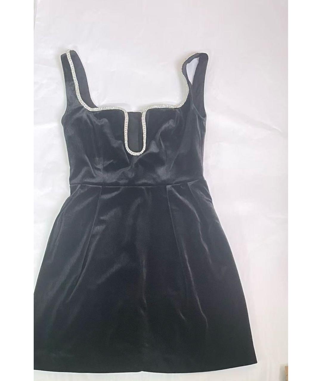 SELF-PORTRAIT Черное велюровое коктейльное платье, фото 5