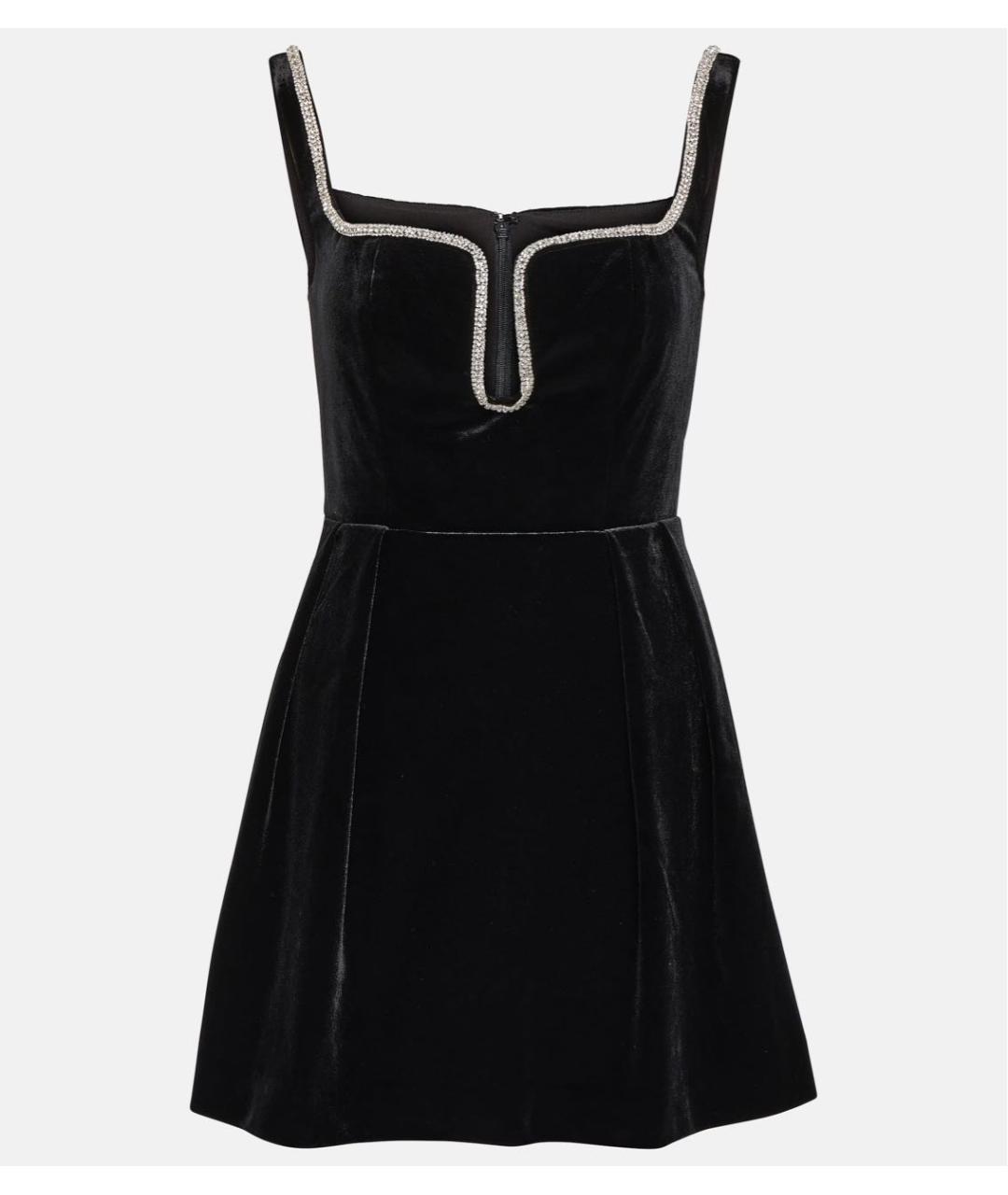 SELF-PORTRAIT Черное велюровое коктейльное платье, фото 7