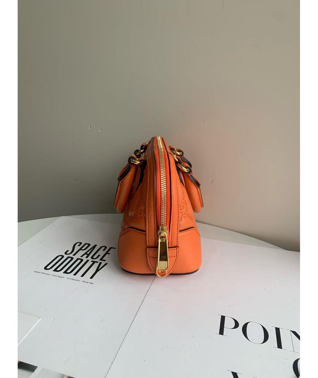 GUCCI Оранжевая кожаная сумка через плечо, фото 4