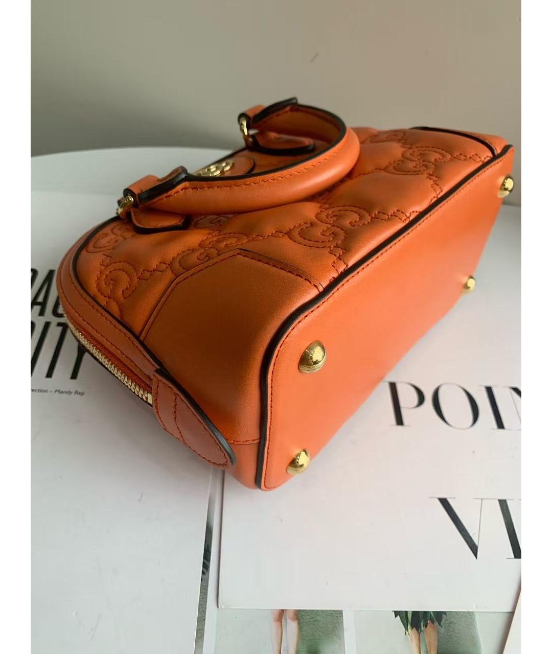 GUCCI Оранжевая кожаная сумка через плечо, фото 5