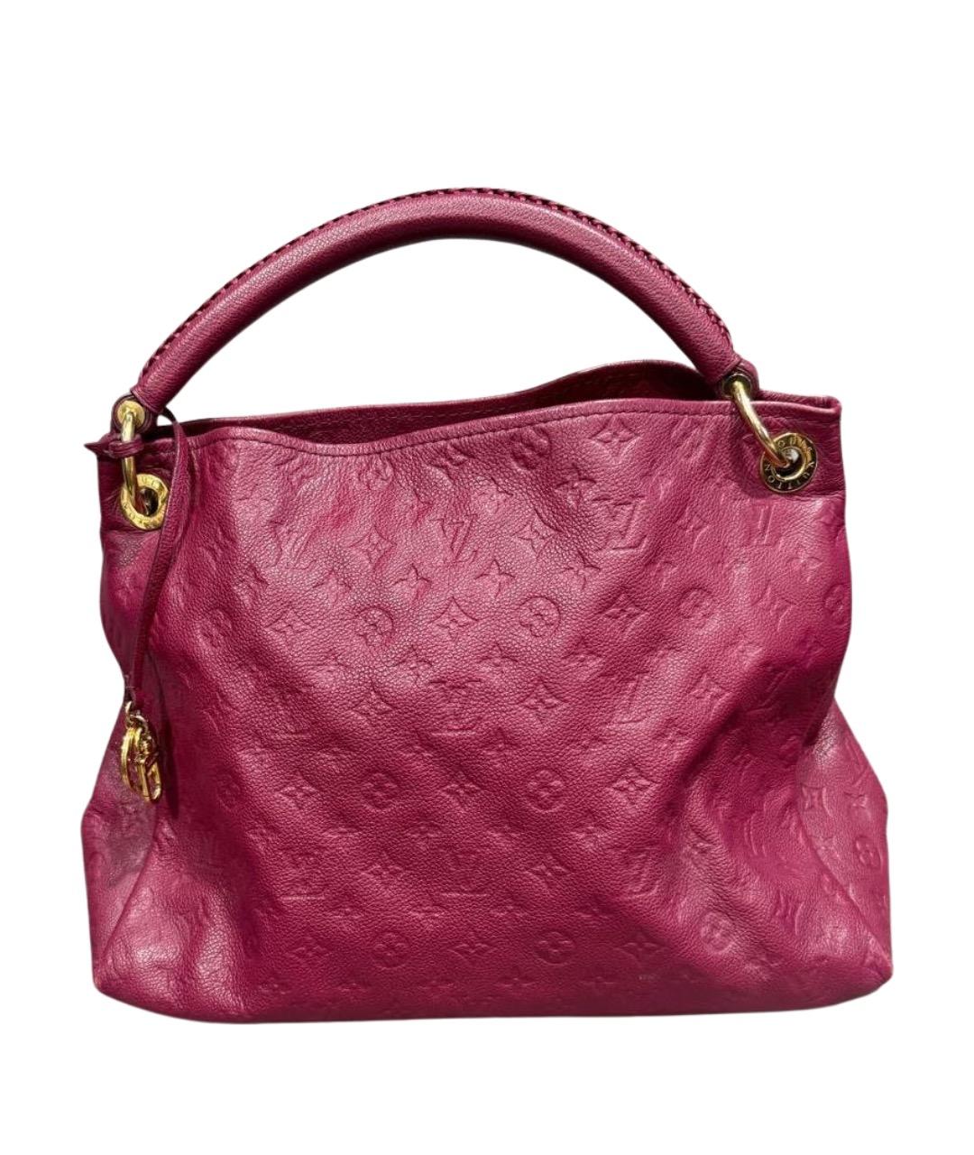 LOUIS VUITTON Бордовая кожаная сумка с короткими ручками, фото 1