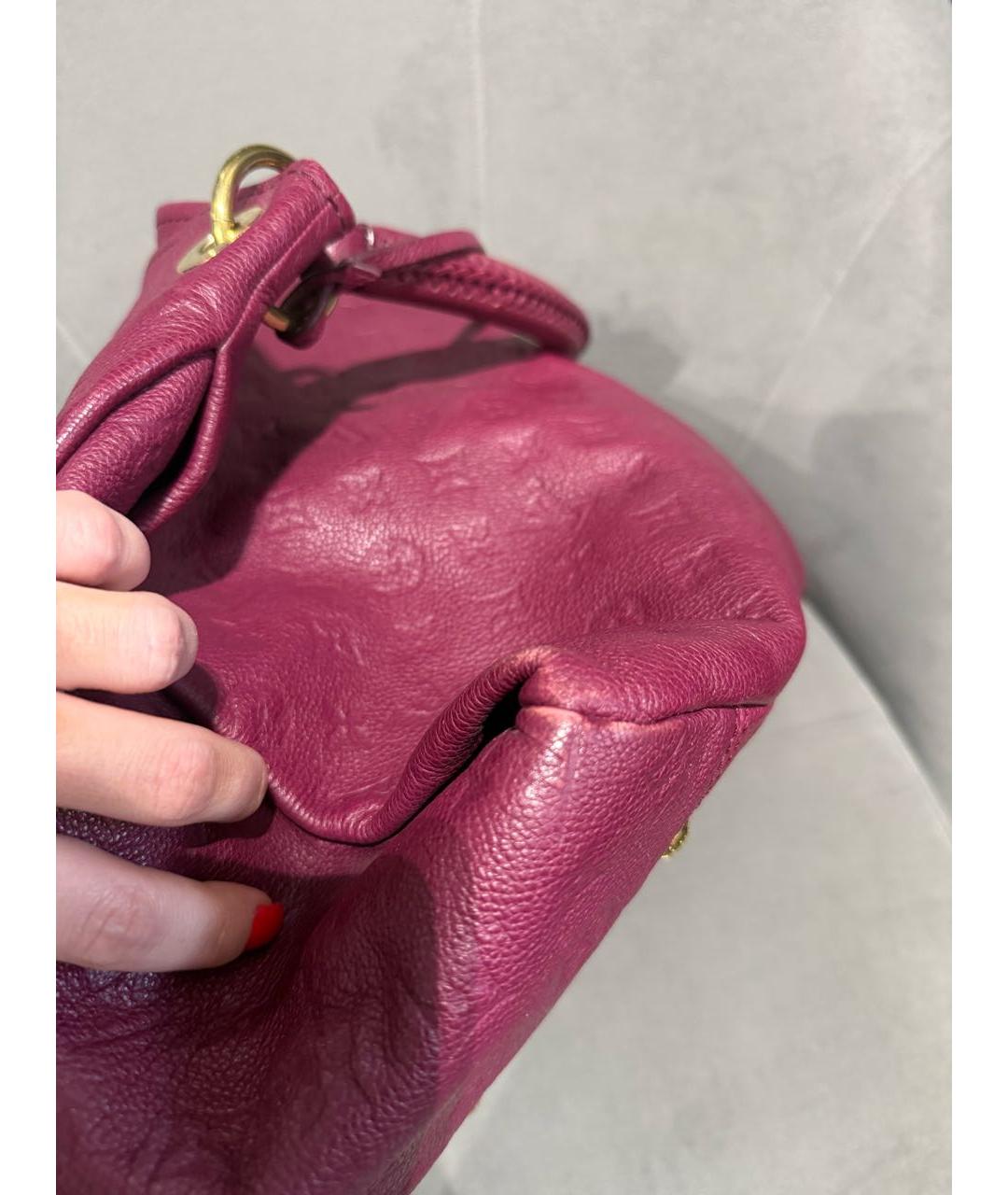 LOUIS VUITTON Бордовая кожаная сумка с короткими ручками, фото 7