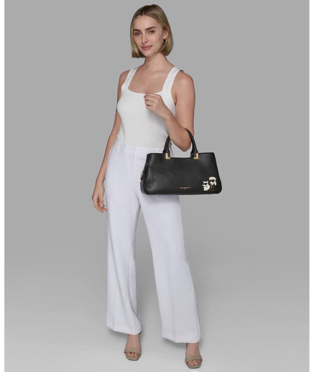 KARL LAGERFELD Черная сумка с короткими ручками, фото 7