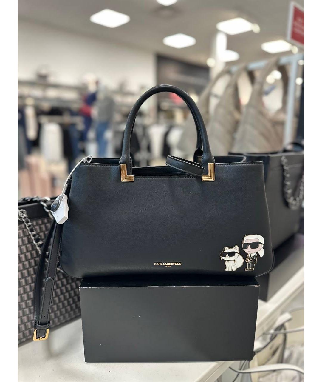 KARL LAGERFELD Черная сумка с короткими ручками, фото 6