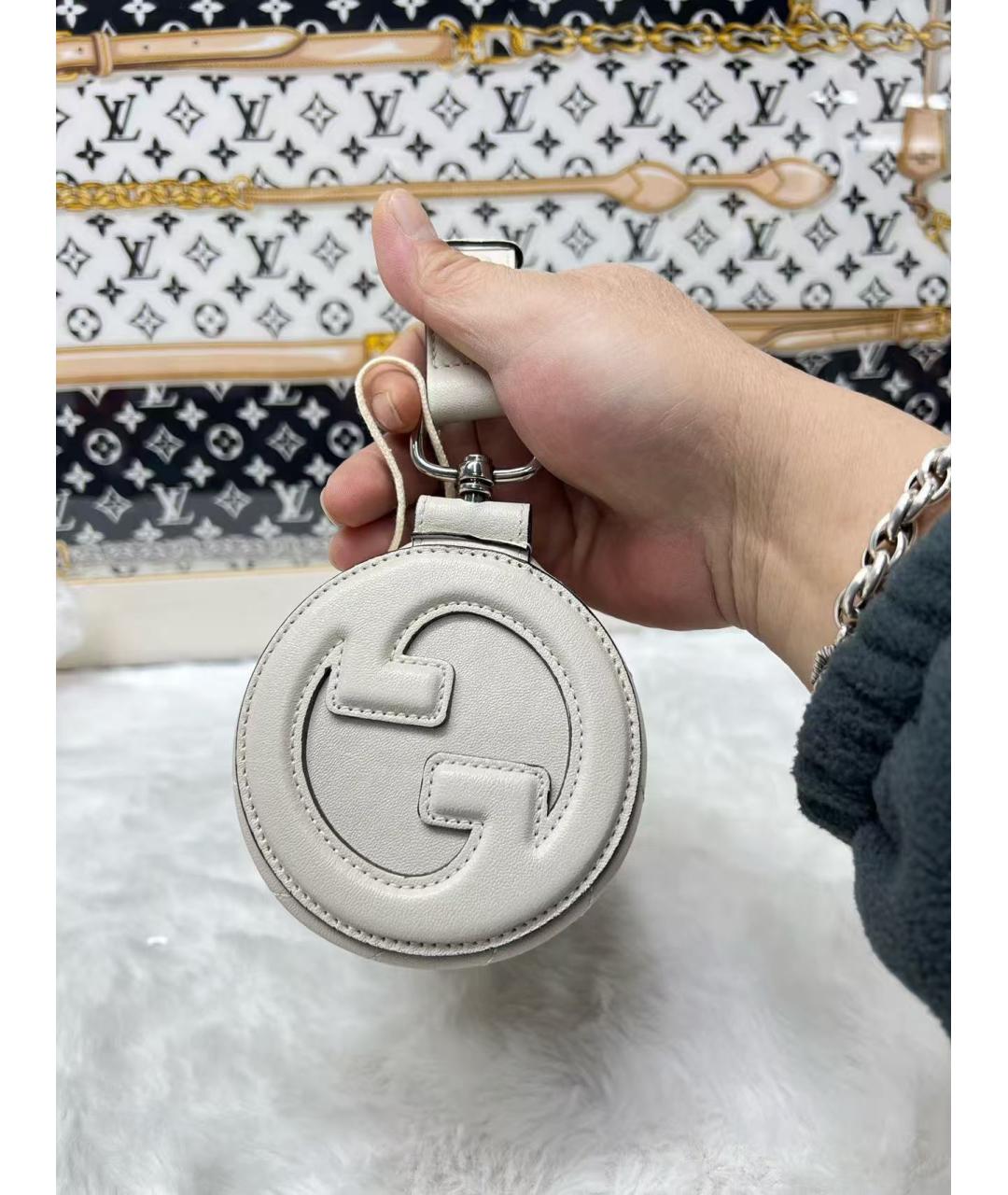 GUCCI Белая кожаная сумка с короткими ручками, фото 3