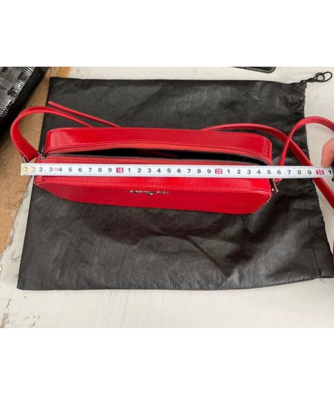 PATRIZIA PEPE Красная кожаная сумка через плечо, фото 5