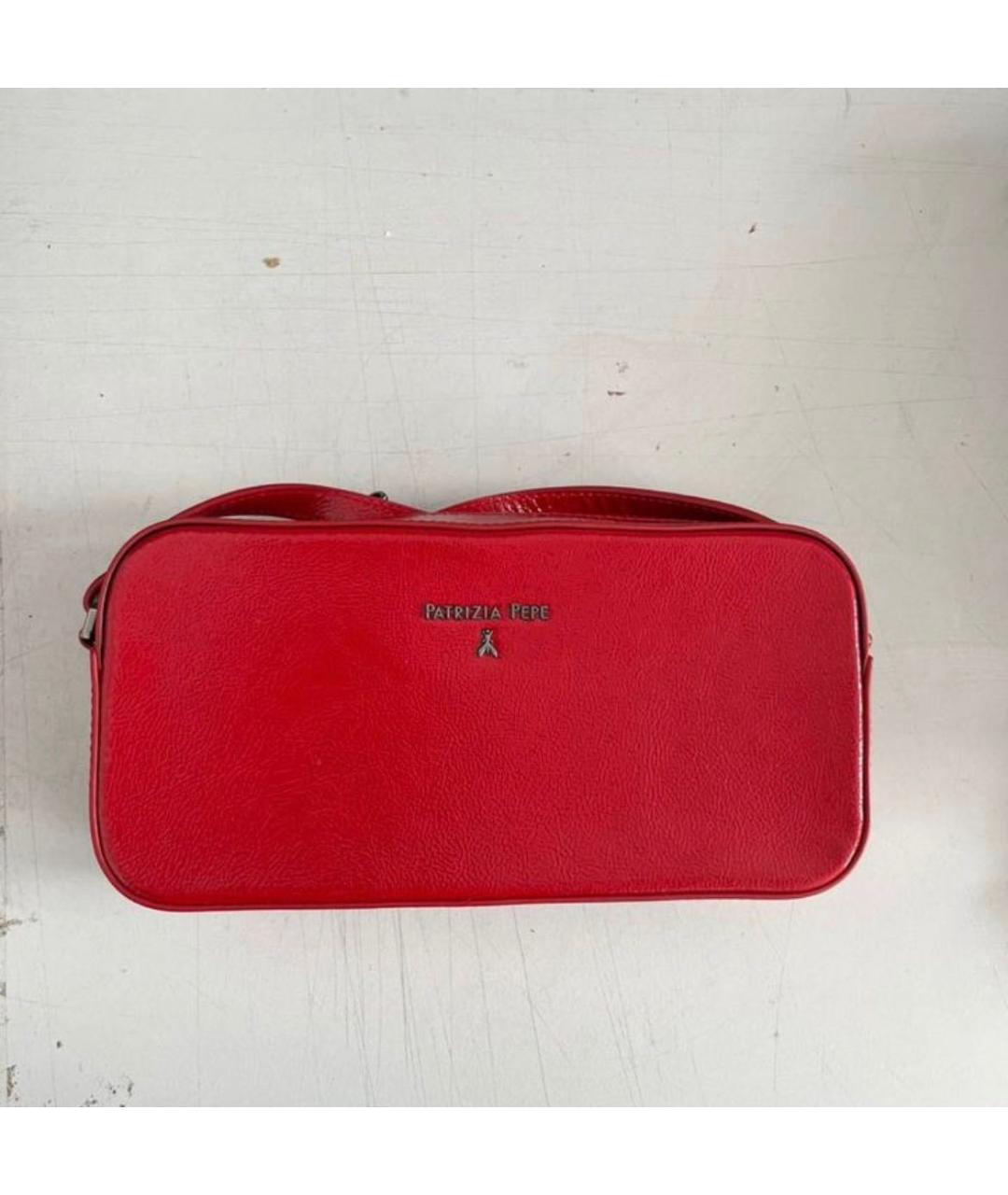 PATRIZIA PEPE Красная кожаная сумка через плечо, фото 8