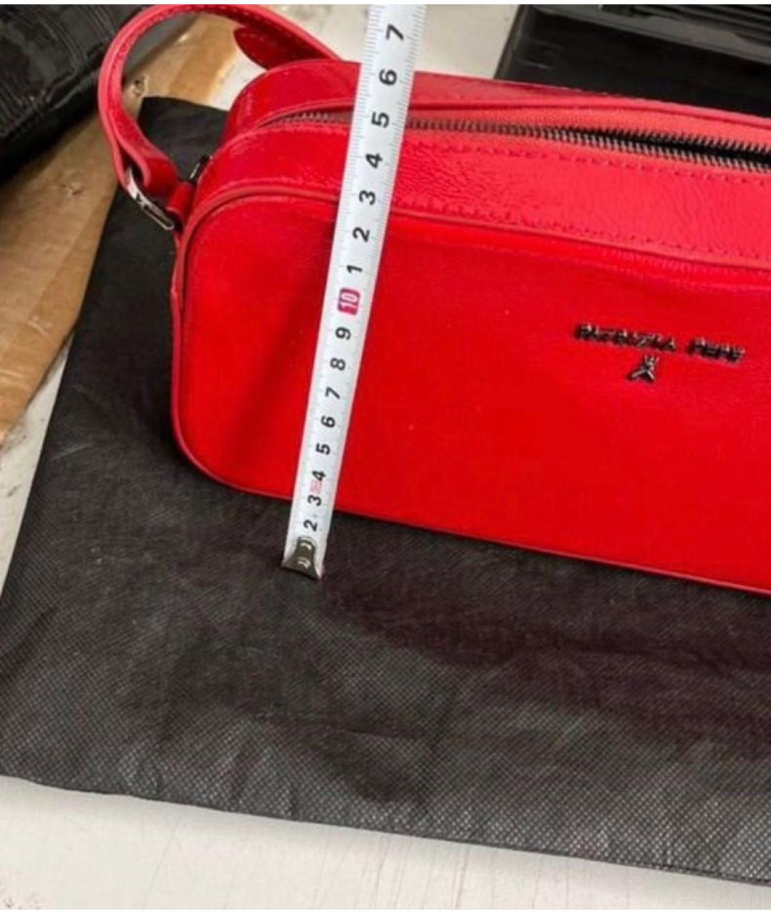 PATRIZIA PEPE Красная кожаная сумка через плечо, фото 6