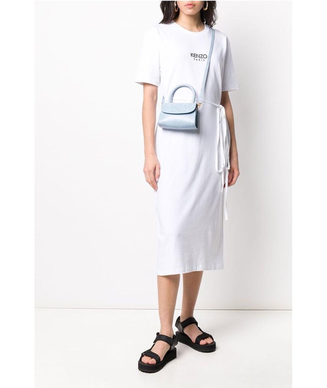 KENZO Белое хлопковое повседневное платье, фото 8
