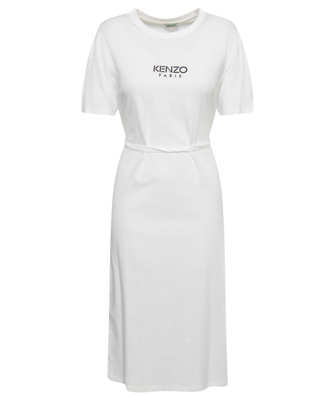 KENZO Белое хлопковое повседневное платье, фото 9
