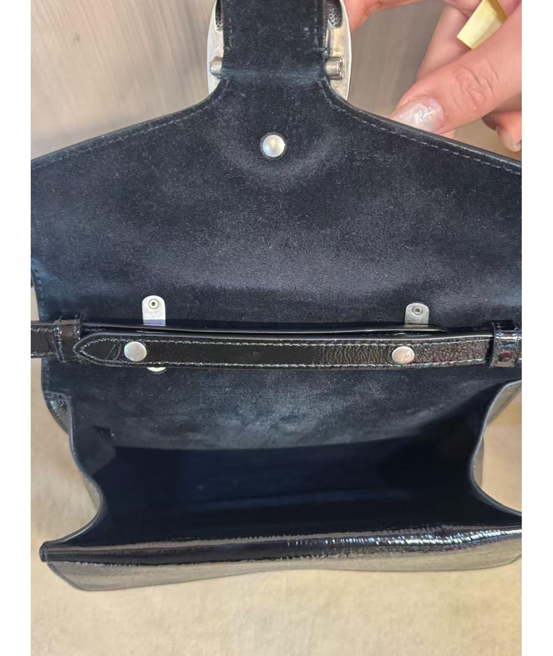GUCCI Черная сумка через плечо из лакированной кожи, фото 6