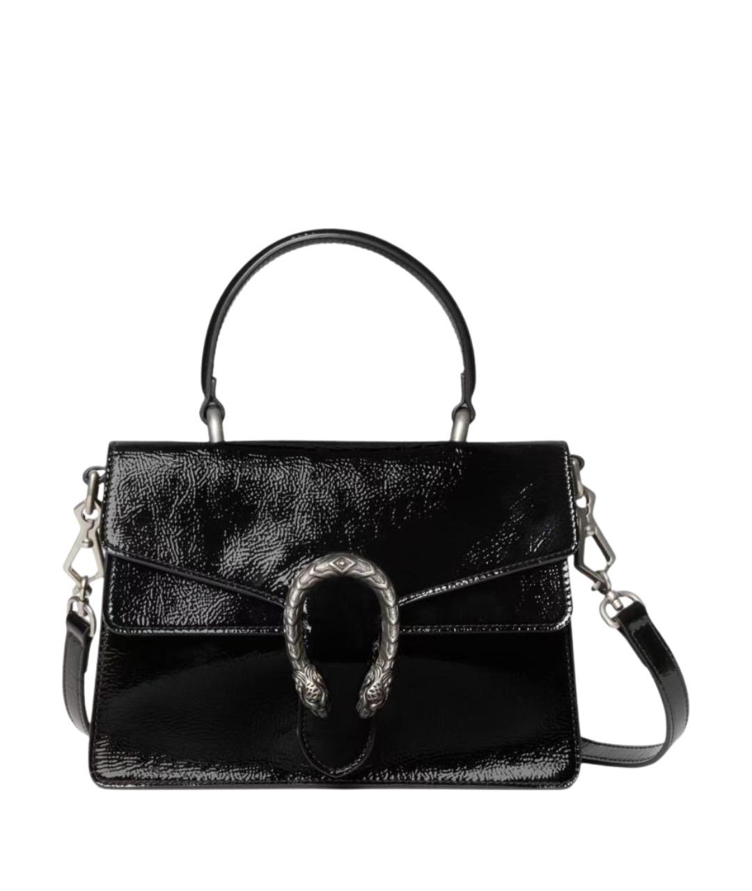 GUCCI Черная сумка через плечо из лакированной кожи, фото 1