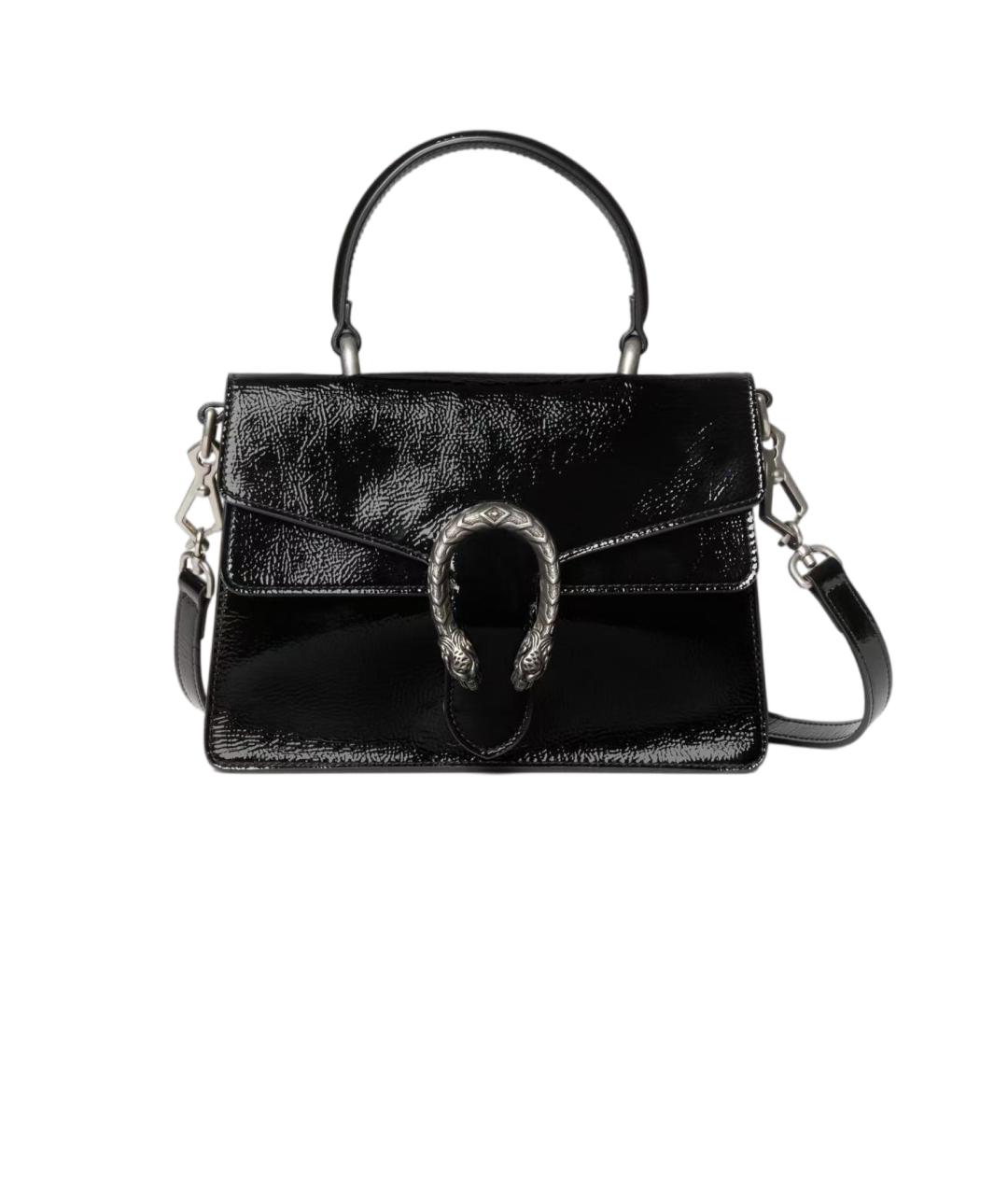 GUCCI Черная сумка через плечо из лакированной кожи, фото 8
