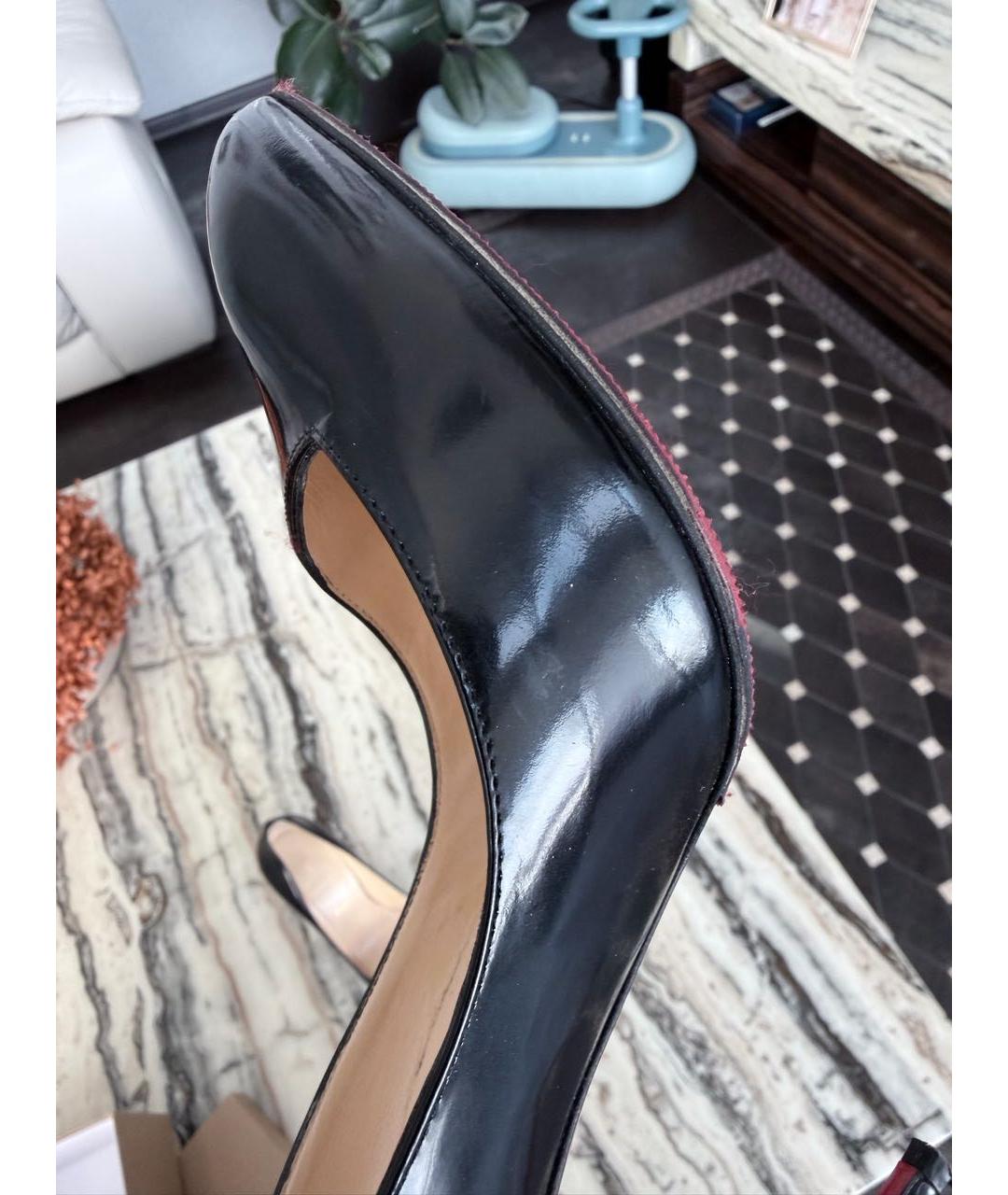 CHRISTIAN LOUBOUTIN Черные кожаные туфли, фото 4