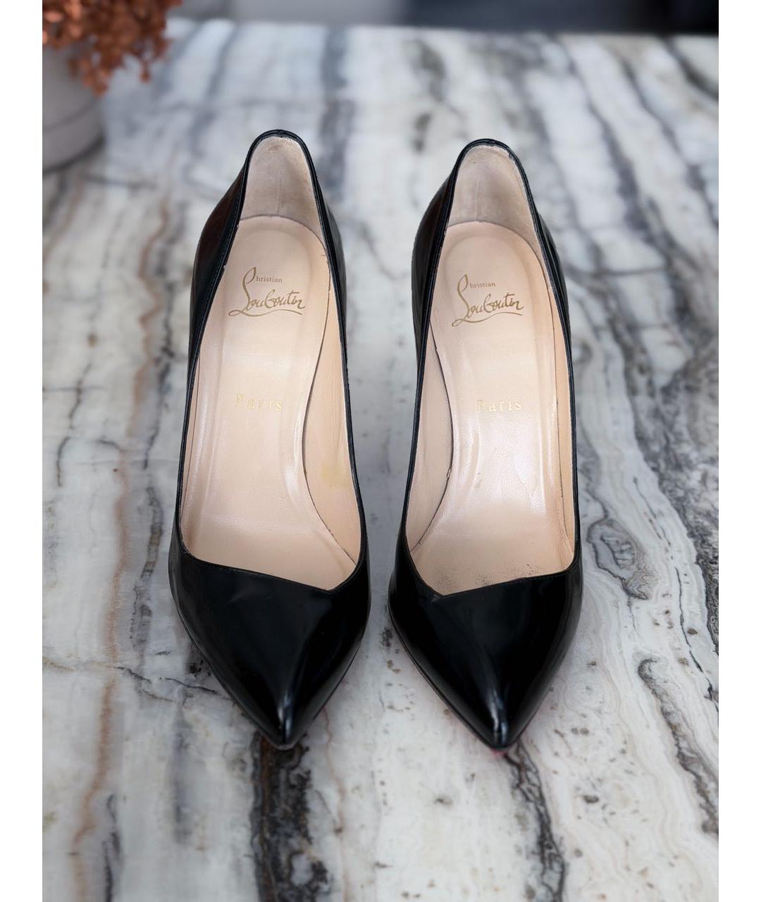 CHRISTIAN LOUBOUTIN Черные кожаные туфли, фото 2