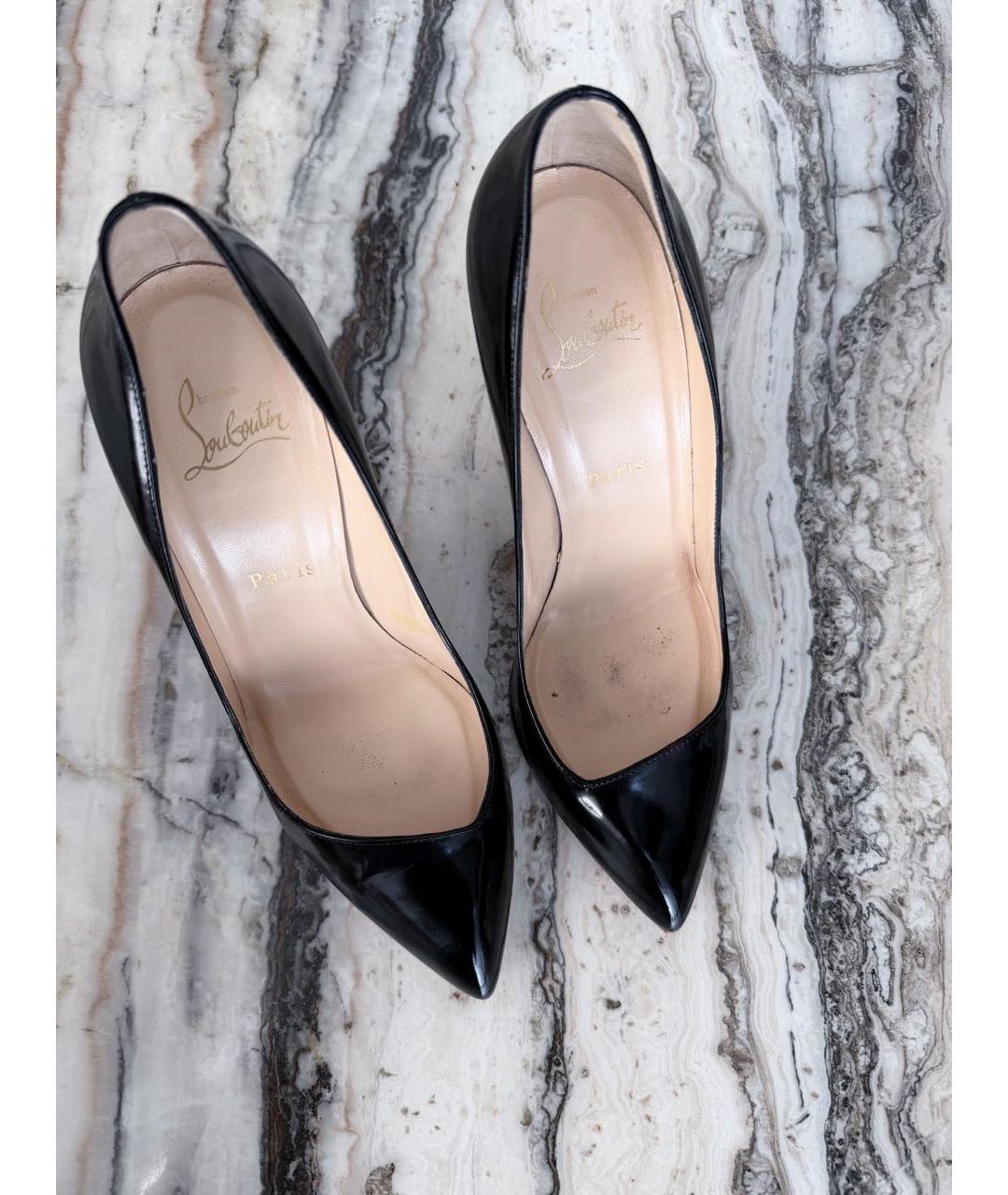 CHRISTIAN LOUBOUTIN Черные кожаные туфли, фото 5