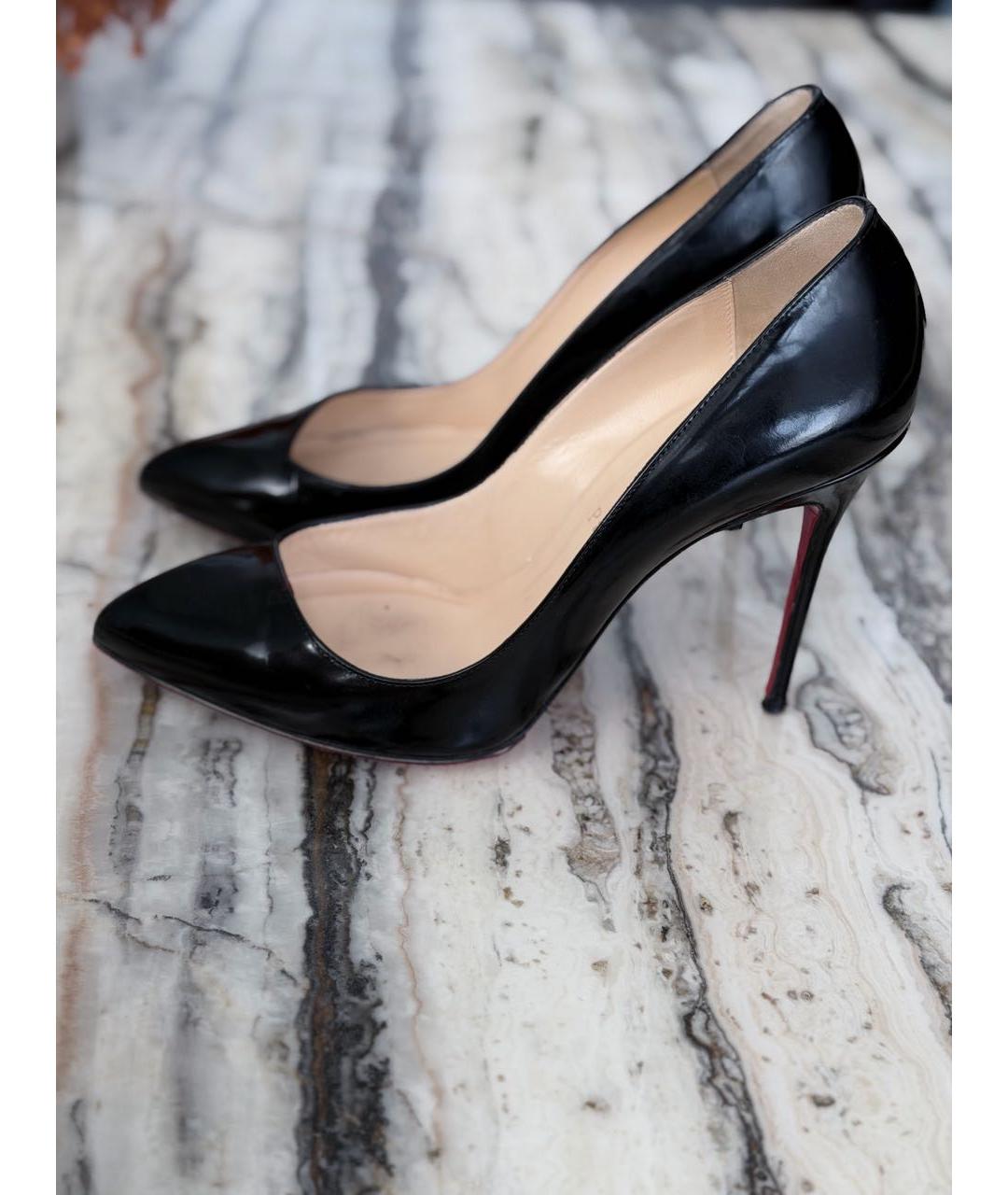 CHRISTIAN LOUBOUTIN Черные кожаные туфли, фото 6