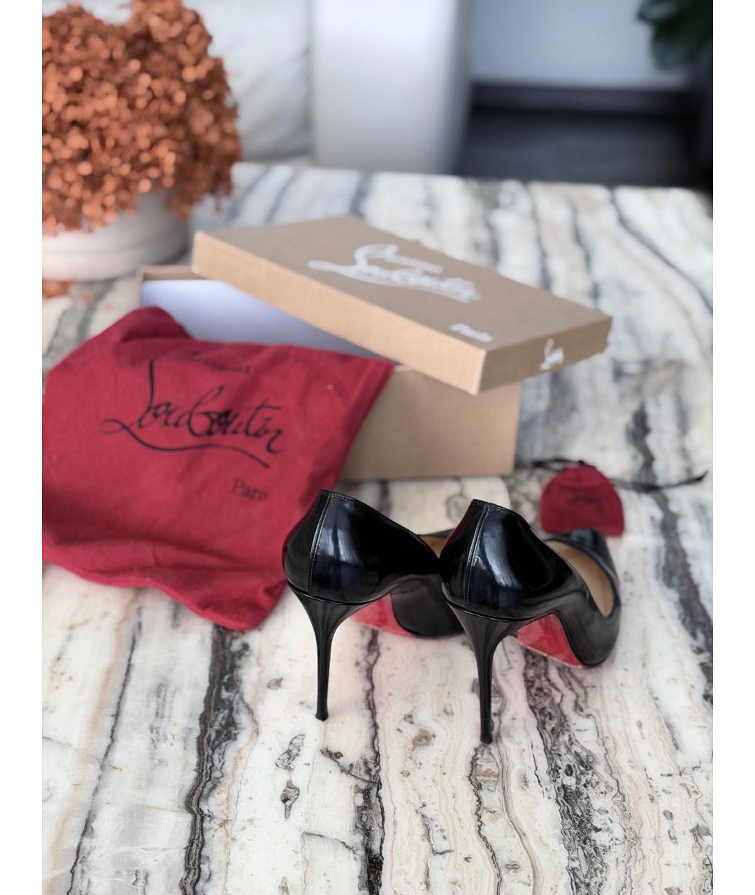 CHRISTIAN LOUBOUTIN Черные кожаные туфли, фото 3