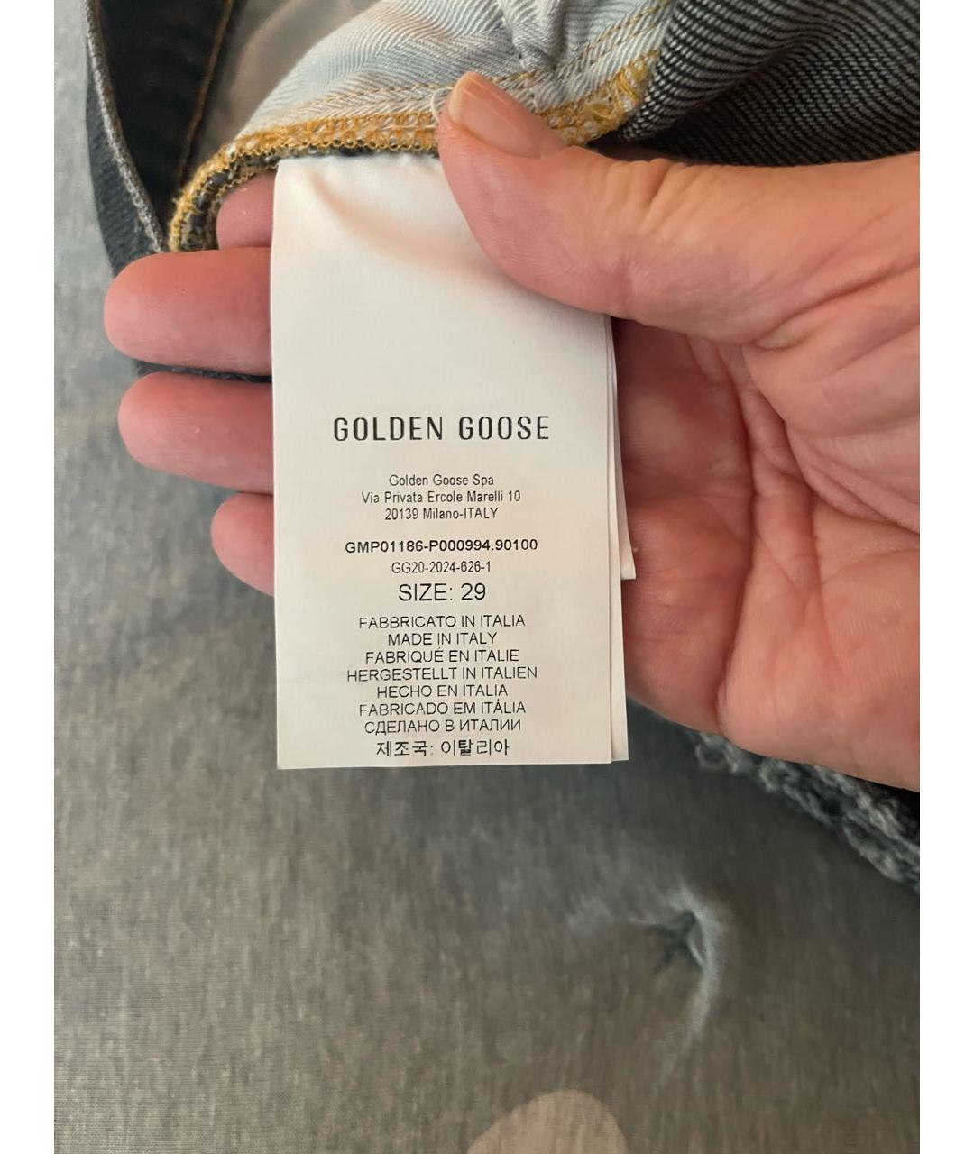 GOLDEN GOOSE DELUXE BRAND Черные хлопковые прямые джинсы, фото 4
