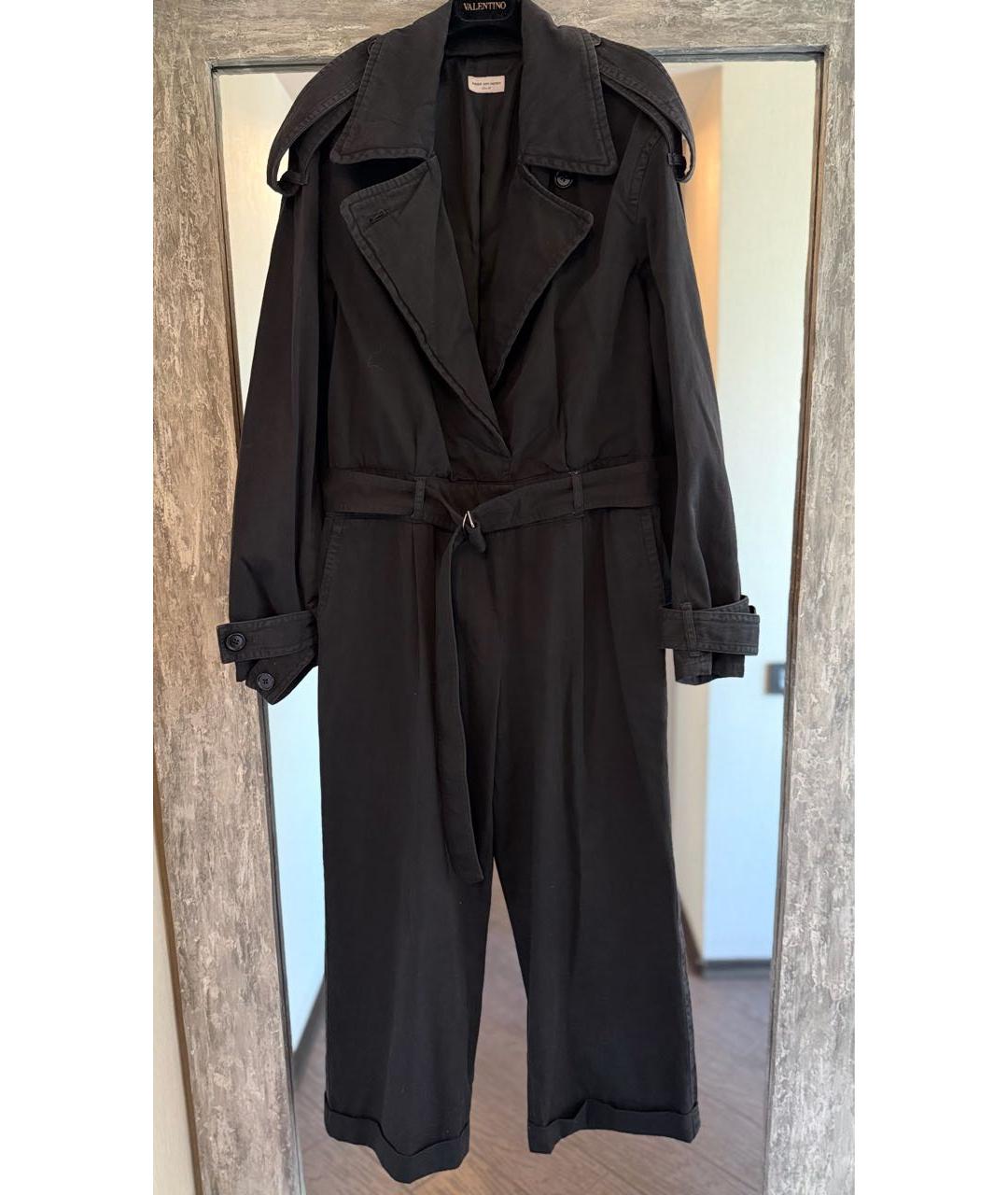 DRIES VAN NOTEN Черный хлопковый комбинезон, фото 2
