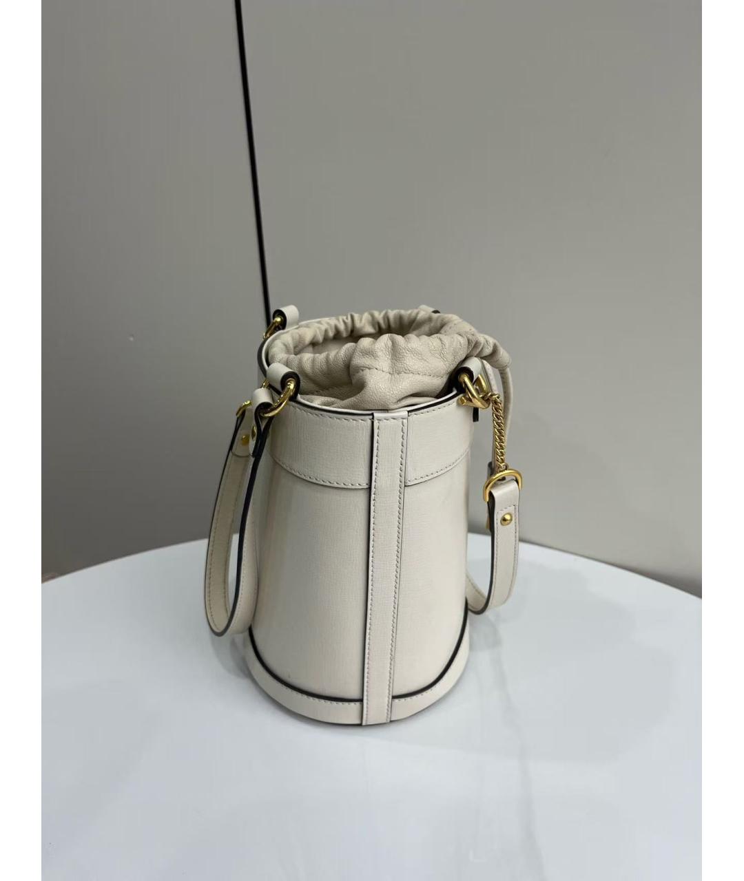 GUCCI Белая кожаная сумка через плечо, фото 4