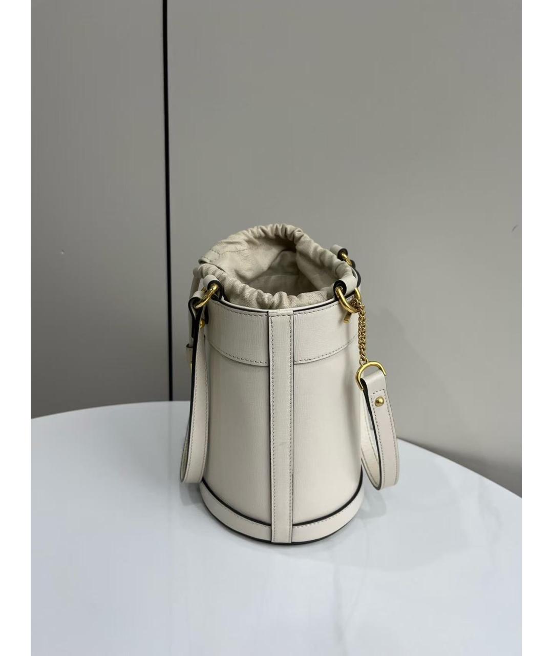 GUCCI Белая кожаная сумка через плечо, фото 3