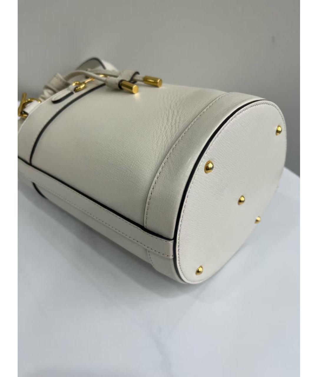 GUCCI Белая кожаная сумка через плечо, фото 6