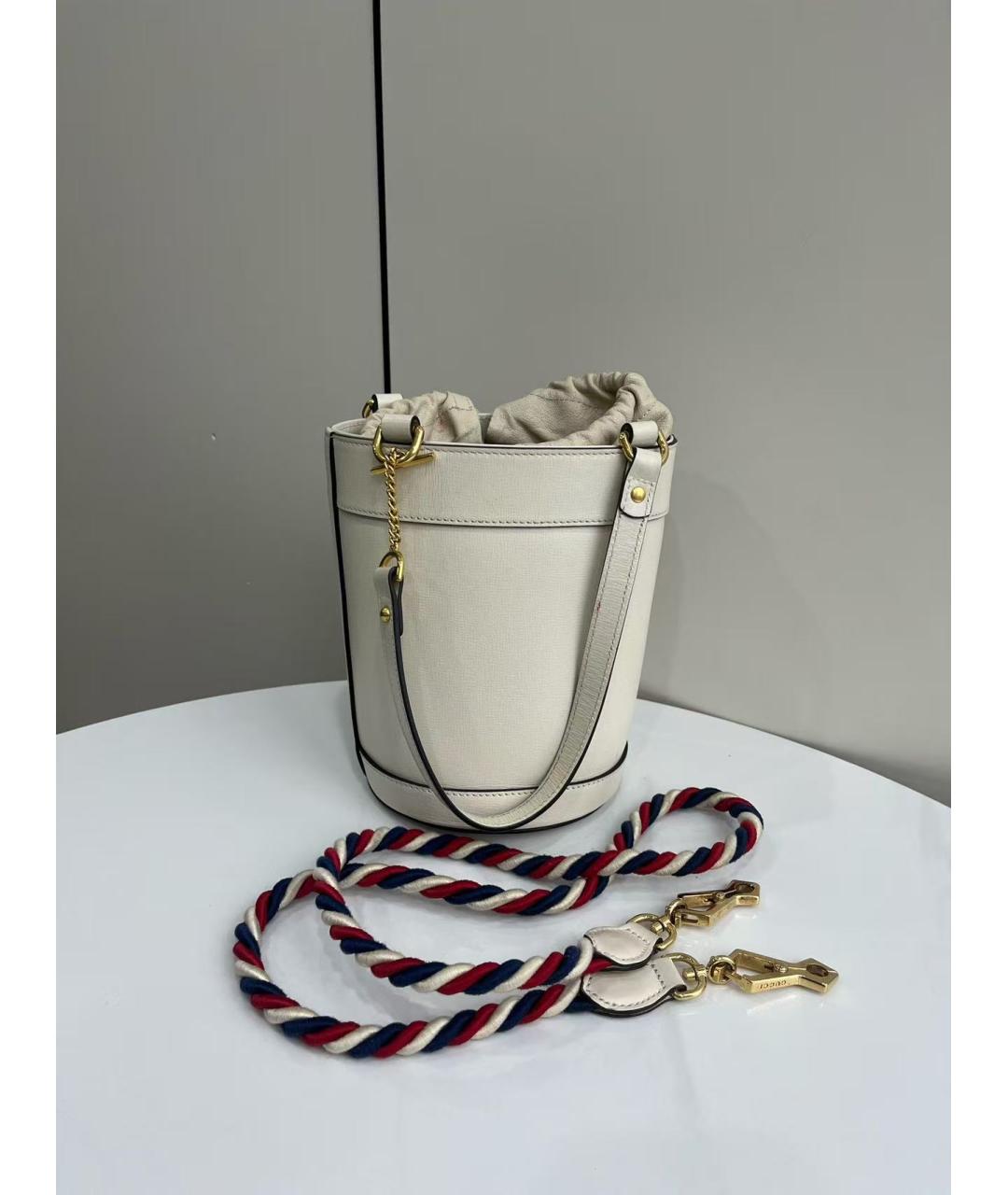 GUCCI Белая кожаная сумка через плечо, фото 2