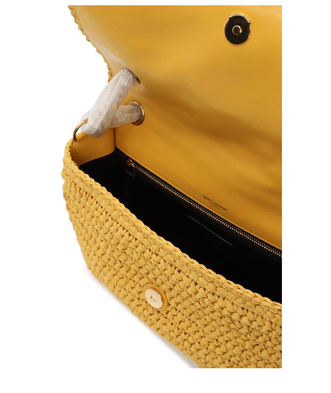 SAINT LAURENT Желтая пелетеная сумка через плечо, фото 4