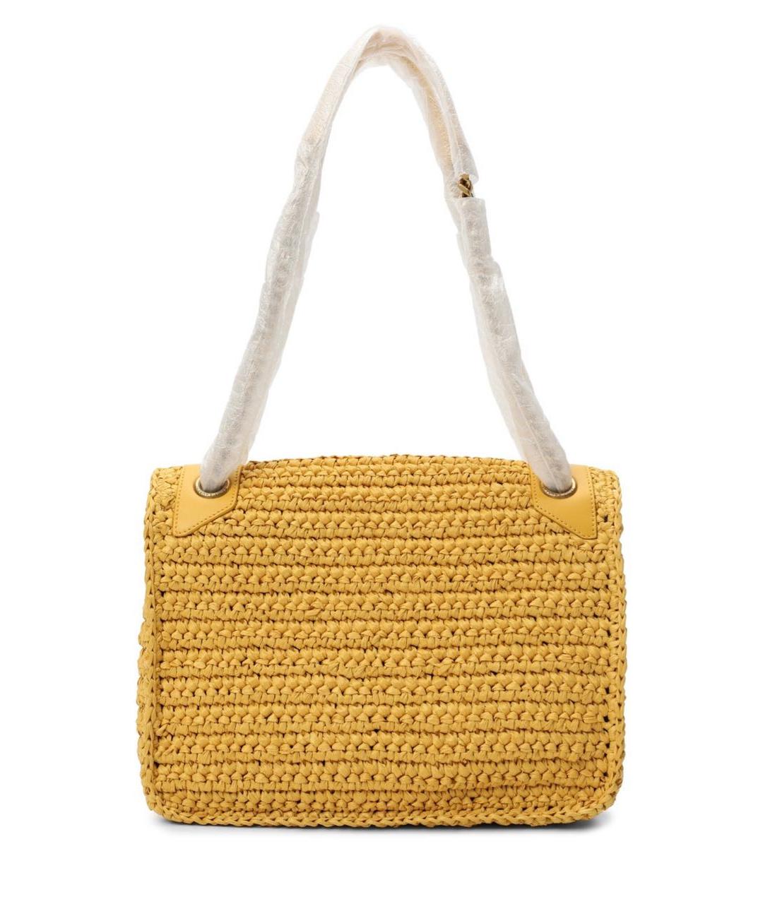 SAINT LAURENT Желтая пелетеная сумка через плечо, фото 3