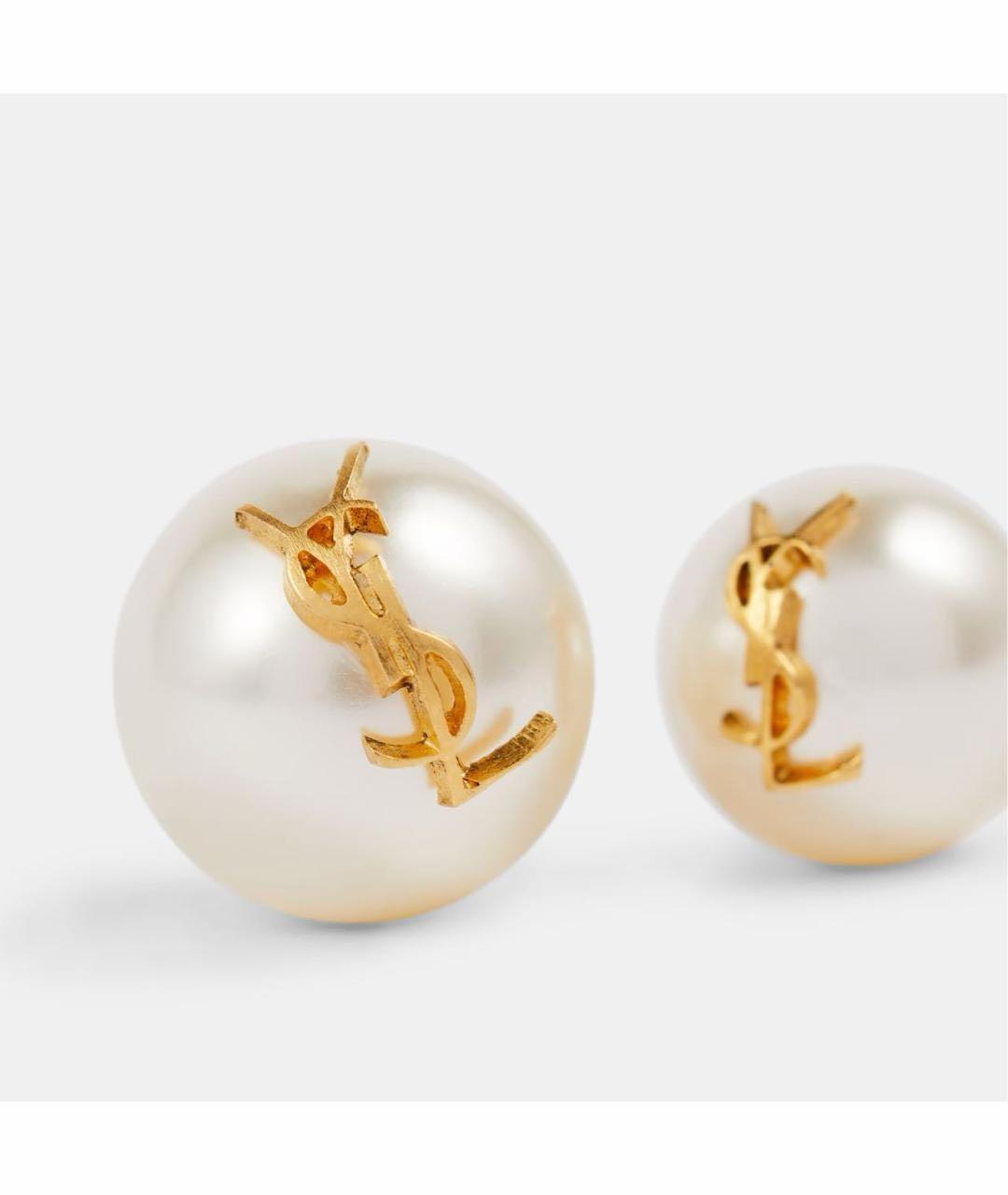 SAINT LAURENT Белые серьги, фото 2