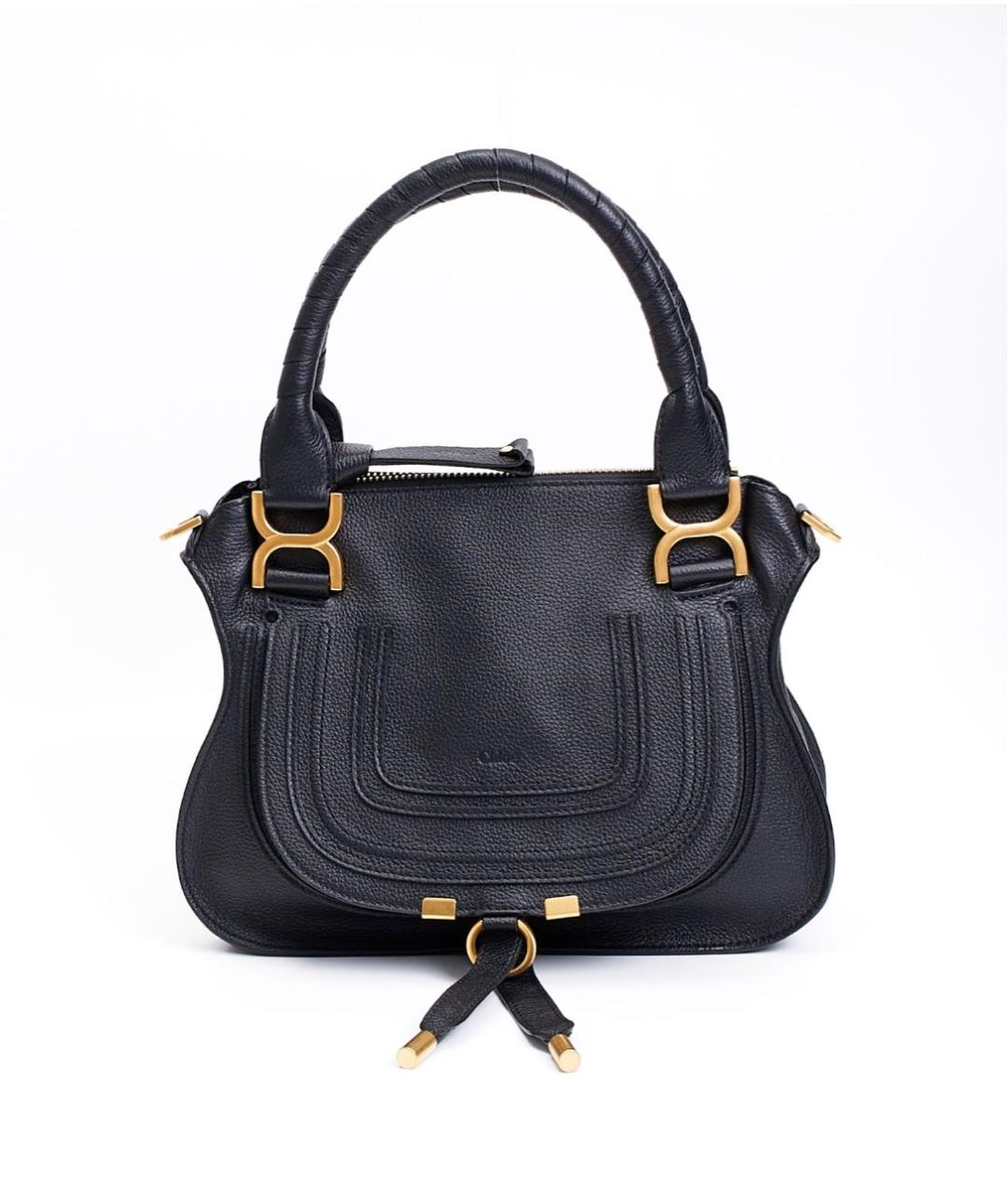 CHLOE Черная кожаная сумка тоут, фото 8