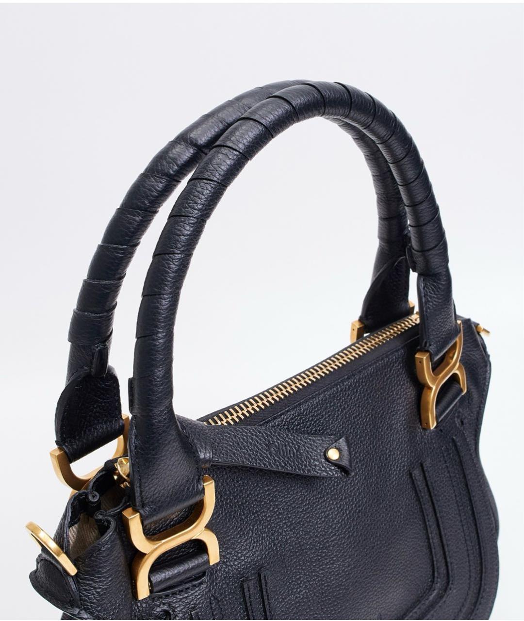 CHLOE Черная кожаная сумка тоут, фото 5