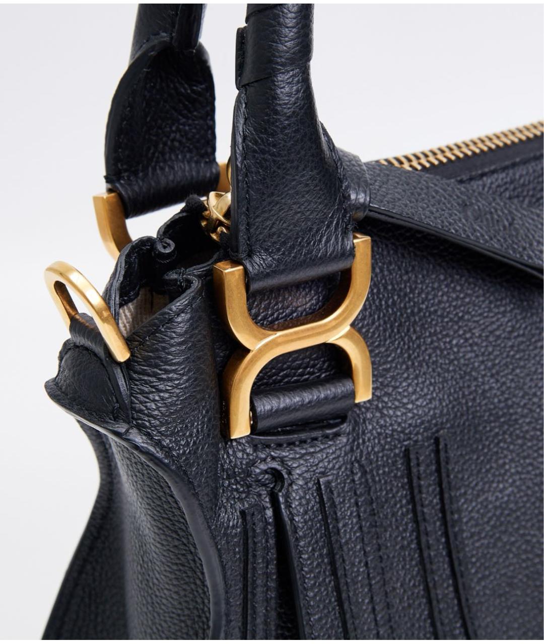CHLOE Черная кожаная сумка тоут, фото 6