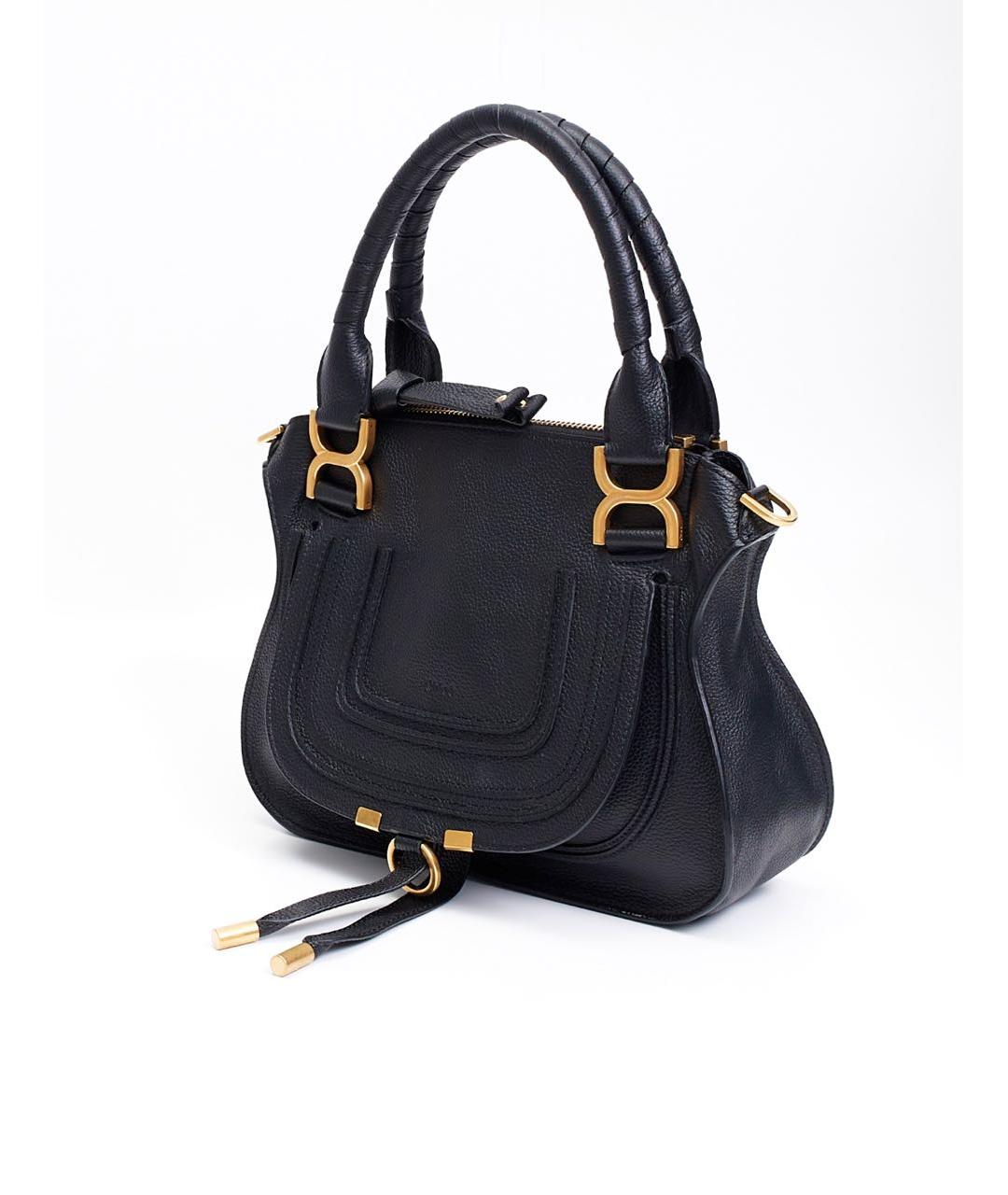 CHLOE Черная кожаная сумка тоут, фото 7