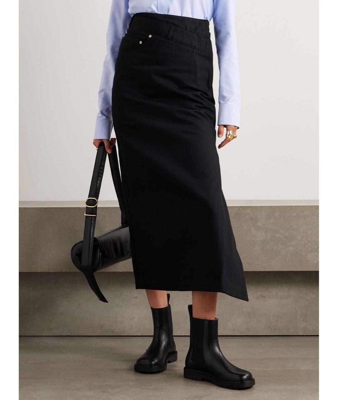 LOEWE Черная юбка миди, фото 3