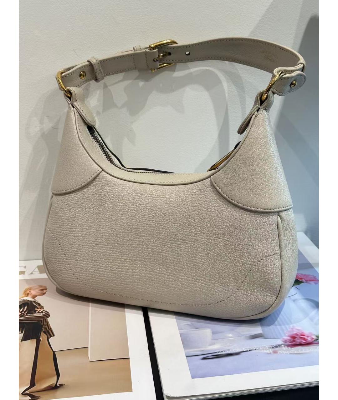 GUCCI Белая кожаная сумка через плечо, фото 3