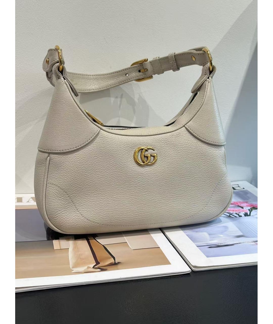 GUCCI Белая кожаная сумка через плечо, фото 2