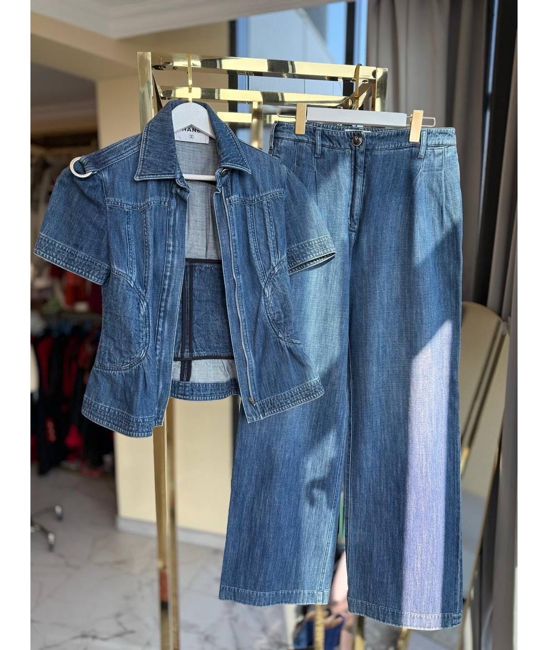 CHANEL Синий деним костюм с брюками, фото 9