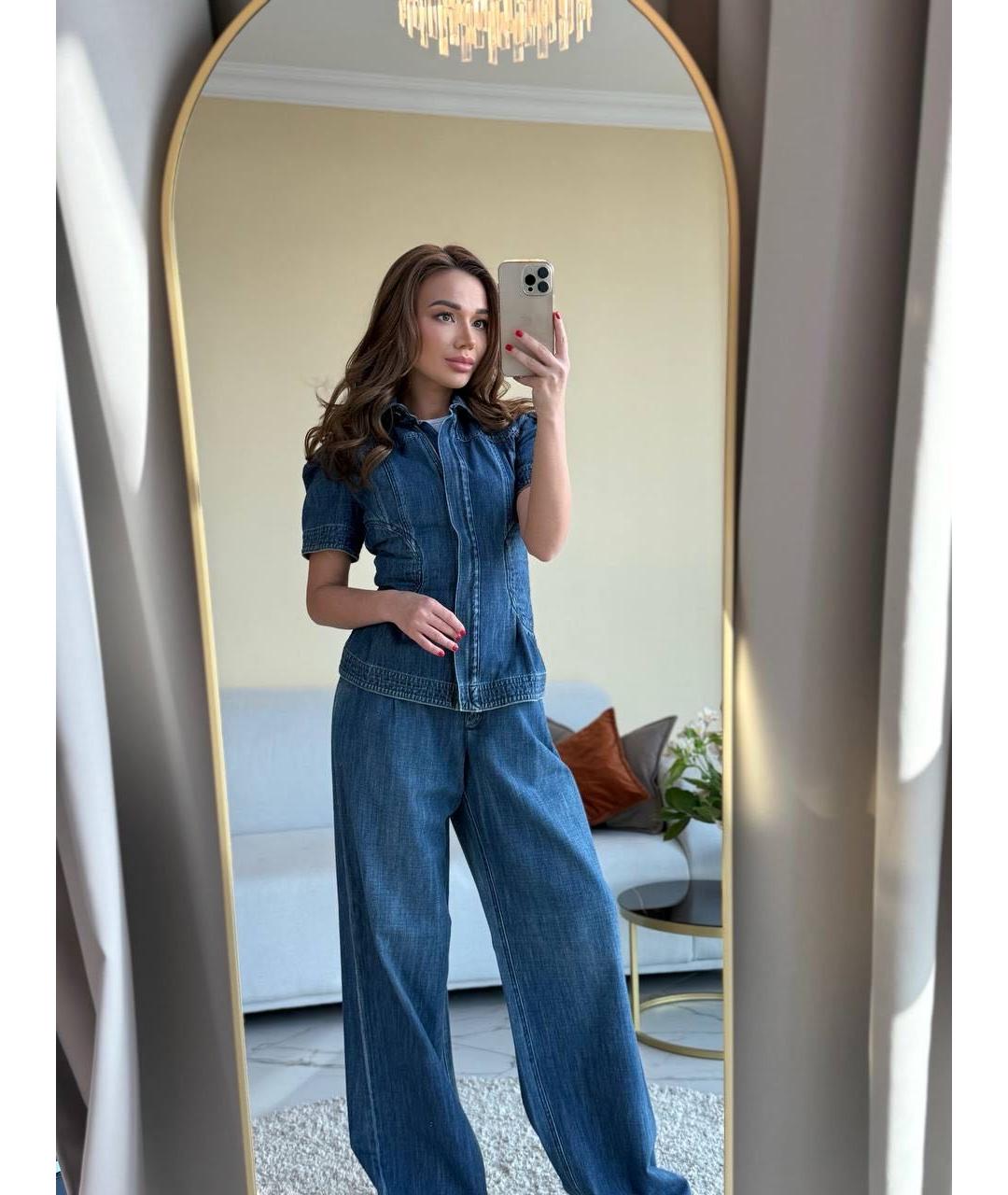 CHANEL Синий деним костюм с брюками, фото 7