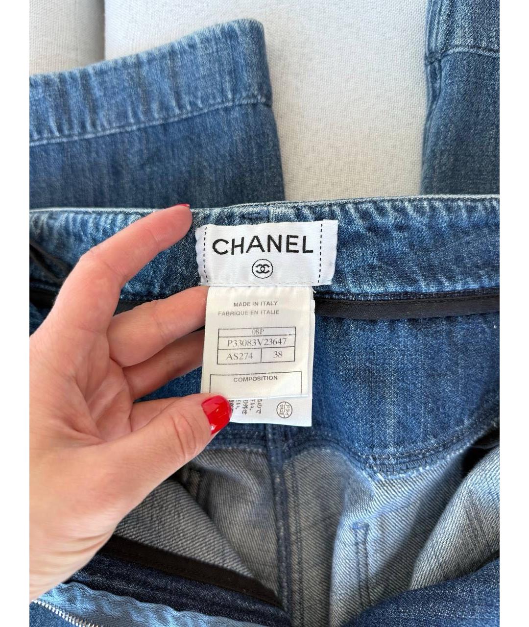 CHANEL Синий деним костюм с брюками, фото 4