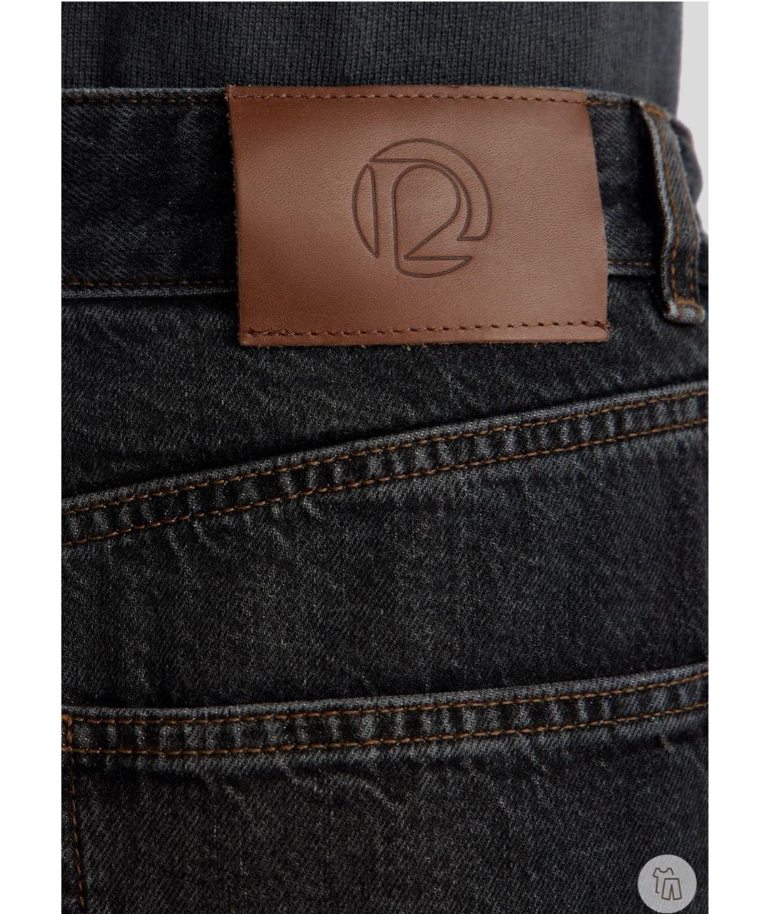 12 STOREEZ Черные хлопковые прямые джинсы, фото 3