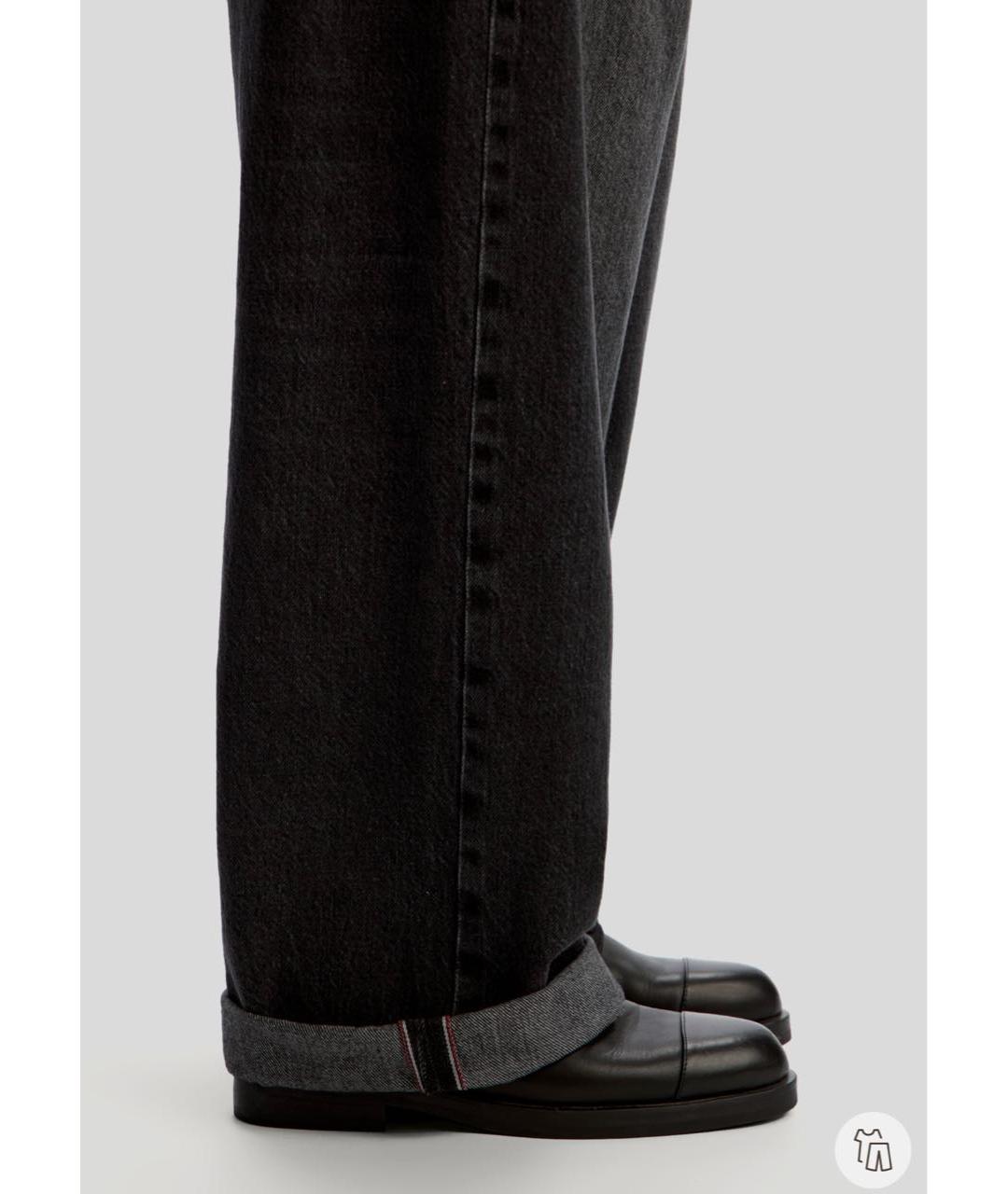 12 STOREEZ Черные хлопковые прямые джинсы, фото 5