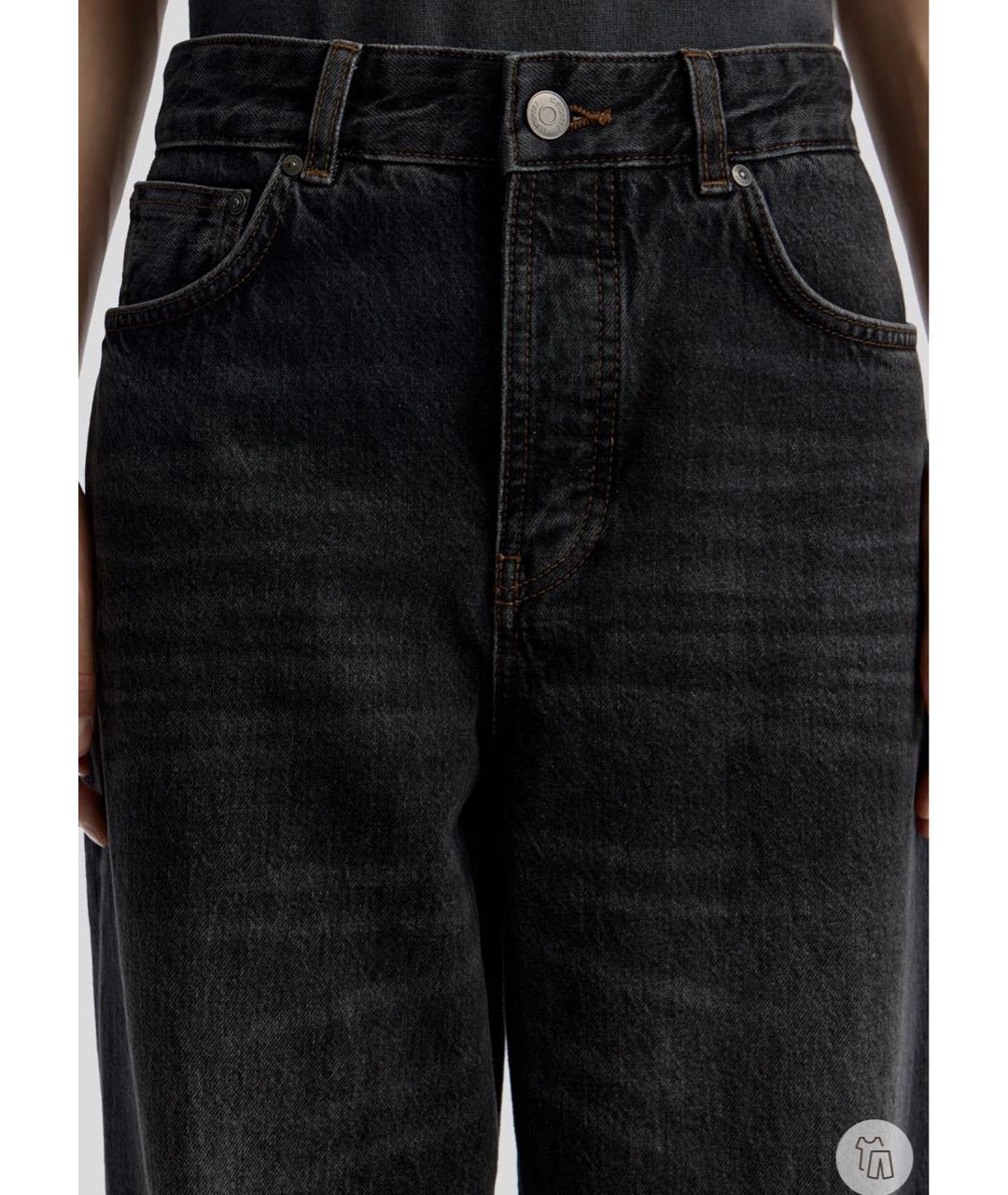 12 STOREEZ Черные хлопковые прямые джинсы, фото 4