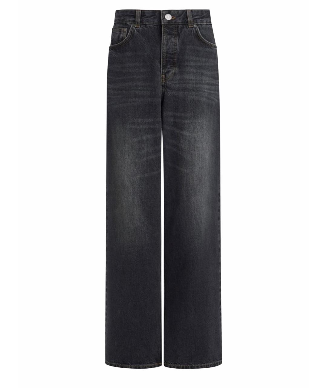 12 STOREEZ Черные хлопковые прямые джинсы, фото 1