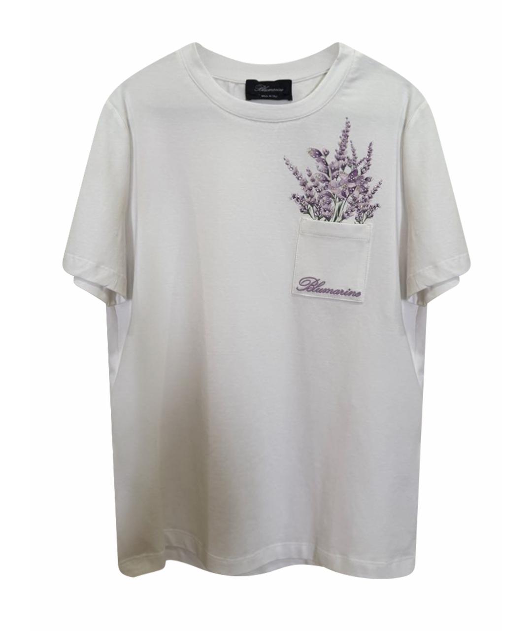 BLUMARINE Белая хлопковая футболка, фото 1