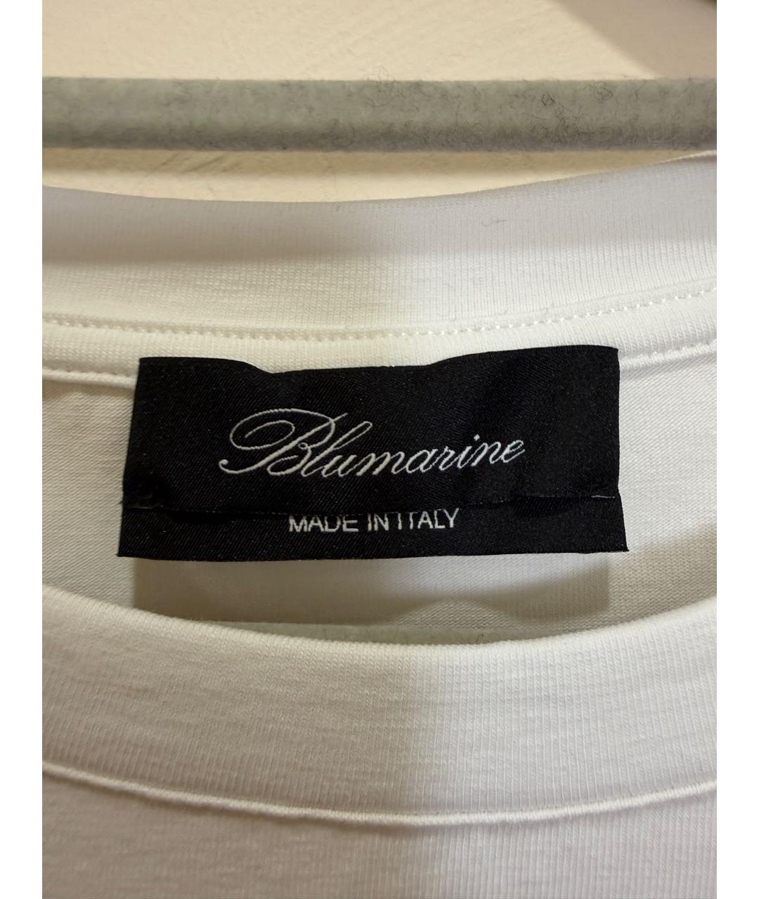BLUMARINE Белая хлопковая футболка, фото 3